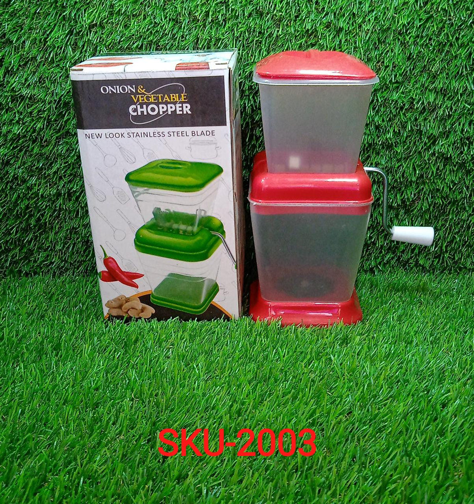 2003 Small Onion Chopper & Vegetable Chopper Quick Cutter with Rotating Blade DeoDap