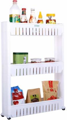 2173 Multipurpose 3 Layer Slim Side Space Saving Storage Organizer Rack Shelf DeoDap